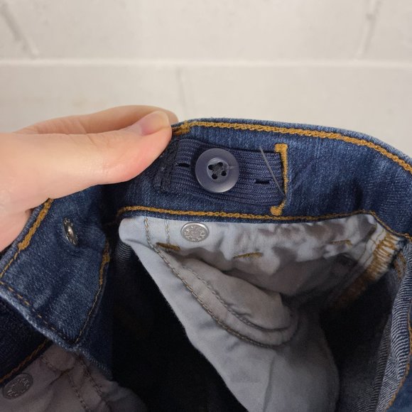 Childrens Place Girls Size 4 Bootcut Denim Jeans Adjustable Waist Dark Wash - Picture 7 of 10